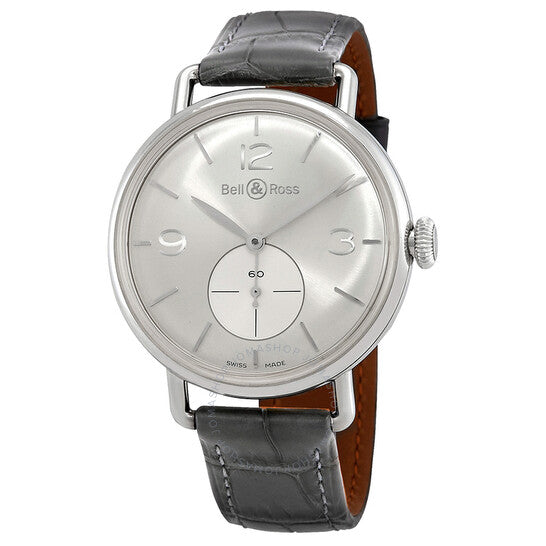 Bell And Ross, Argentium WW1 Hand Wound Men's Watch BRWW1-ME-AG-SI-SC