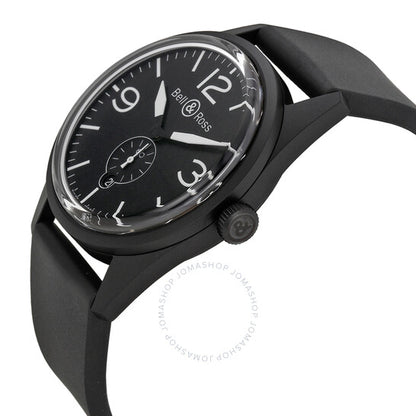 ساعة بيل آند روس أوتوماتيكية للرجال بمينا أسود BRV123-BL-CA-SRB