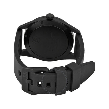 ساعة بيل آند روس أوتوماتيكية للرجال بمينا أسود BRV123-BL-CA-SRB