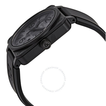 ساعة بيل آند روس أفيشن أوتوماتيكية للرجال بمينا مموهة باللون الأسود