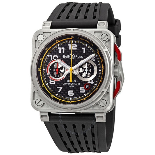 Bell And Ross, Avaition Limted Edition Chronograph Black Carbon Fibre Dial Automatic Men's Watch