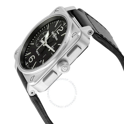 Bell And Ross, Aviation Automatic Black Dial Black Leather Men's Watch