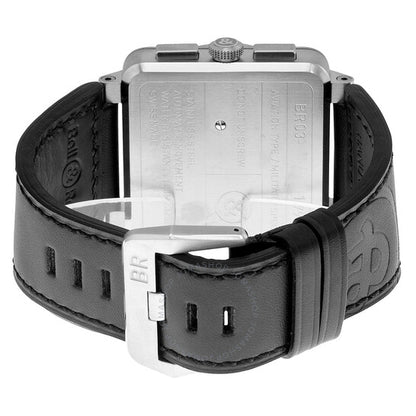 Bell And Ross, Aviation Automatic Black Dial Black Leather Men's Watch