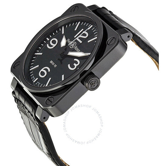 Bell And Ross, Aviation Automatic Black Dial Men's Watch BR0192-BL-CER-SCR