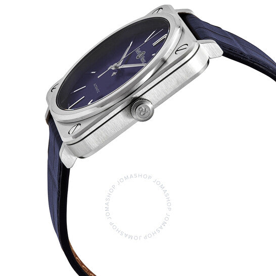 ساعة بيل آند روس الأوتوماتيكية للرجال ذات الميناء الأزرق