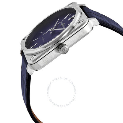 ساعة بيل آند روس الأوتوماتيكية للرجال ذات الميناء الأزرق