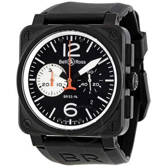 Bell And Ross, Aviation Black and White Dial Chronograph Automatic Men's Watch -CA