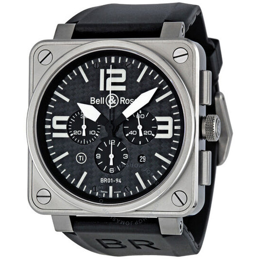 Bell And Ross, Aviation Black Carbon Fiber Dial Titanium Men's Watch