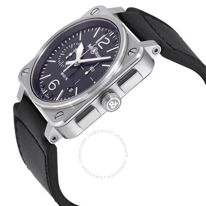 ساعة بيل آند روس كرونوغراف أوتوماتيكية للرجال بمينا أسود من الطيران