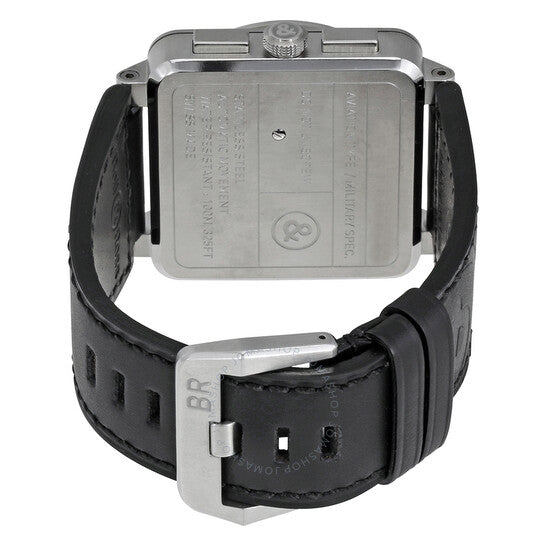 ساعة بيل آند روس كرونوغراف أوتوماتيكية للرجال بمينا أسود من الطيران