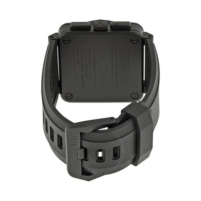 ساعة بيل آند روس كرونوغراف للرجال بمينا أسود وسوار من الجلد