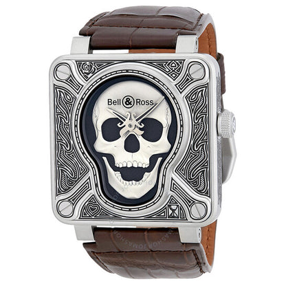 Bell And Ross, Aviation Black Skull Dial Men's Limited Edition Watch
