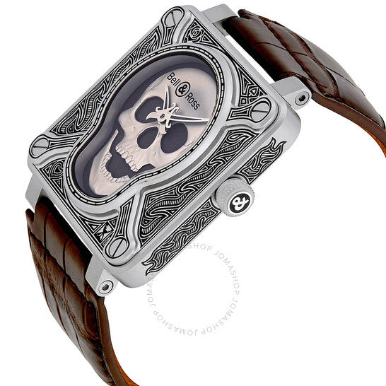 Bell And Ross, Aviation Black Skull Dial Men's Limited Edition Watch