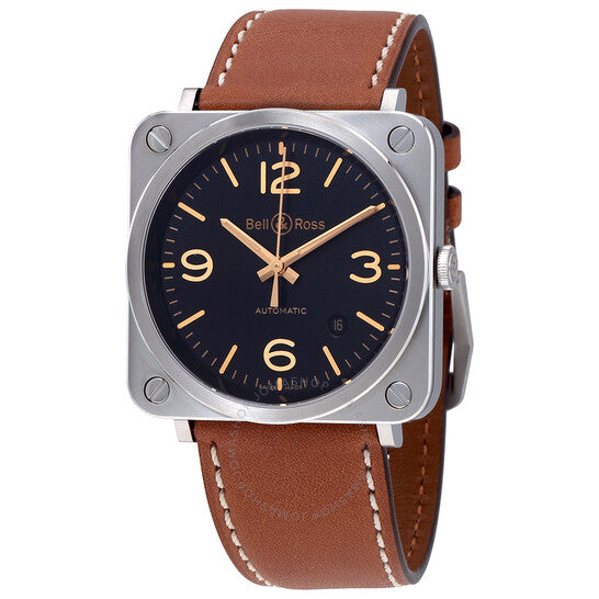 ساعة بيل آند روس، ساعة رجالية أوتوماتيكية بمينا أسود من أشعة الشمس للطيران