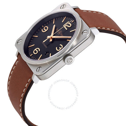 ساعة بيل آند روس، ساعة رجالية أوتوماتيكية بمينا أسود من أشعة الشمس للطيران