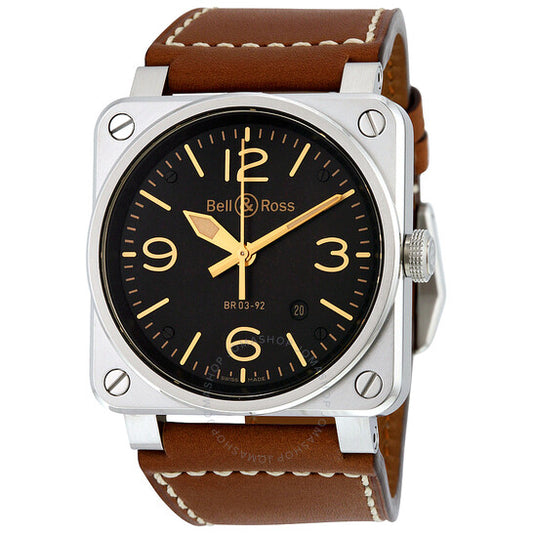 Bell And Ross, Aviation Gold Heritage Men's Watch BR0392-GOLD-HER