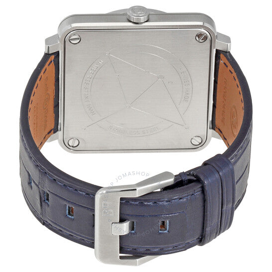 ساعة بيل آند روس، ساعة طيران نسائية بمينا أزرق داكن ومرصعة بالألماس