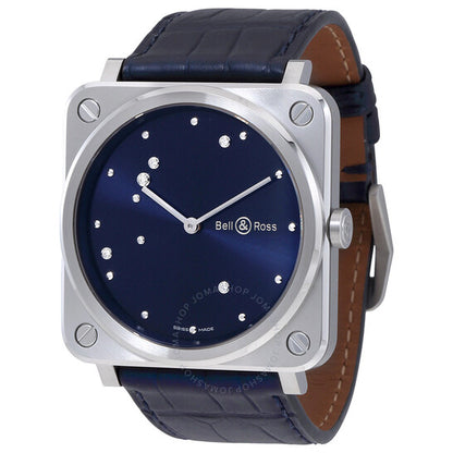 ساعة بيل آند روس، ساعة طيران نسائية بمينا أزرق داكن مرصعة بالألماس