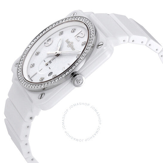 ساعة بيل آند روس، ساعة طيران نسائية من السيراميك بمينا من الألماس الأبيض