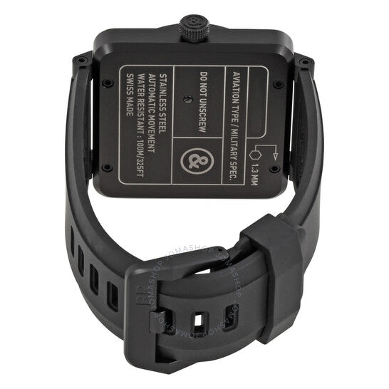 ساعة بيل آند روس للرجال، مينا سوداء، مصنوعة من الفولاذ المقاوم للصدأ