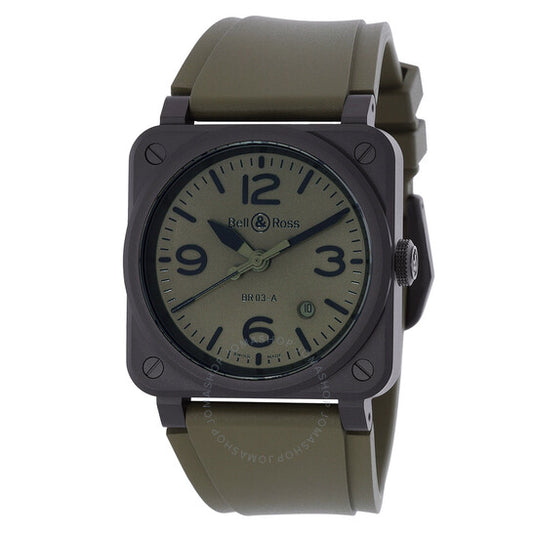 Bell And Ross, BR 03 Military Ceramic Automatic Khaki Dial Men's Watch