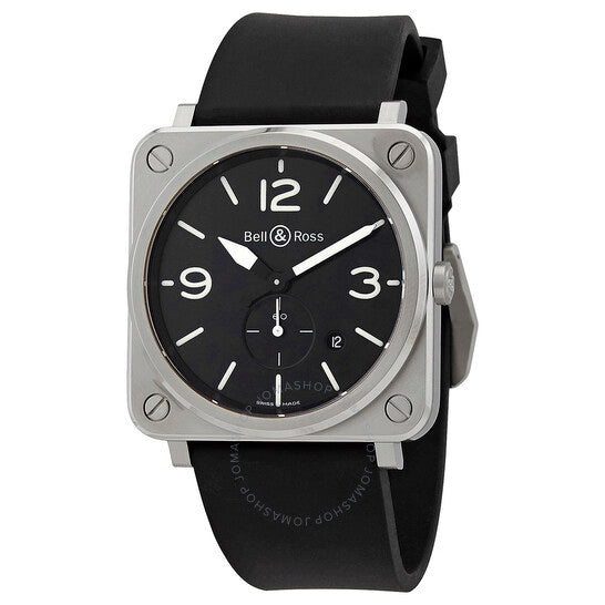 Bell And Ross, BRS-BLC-ST Quartz Black Dial Men's Watch