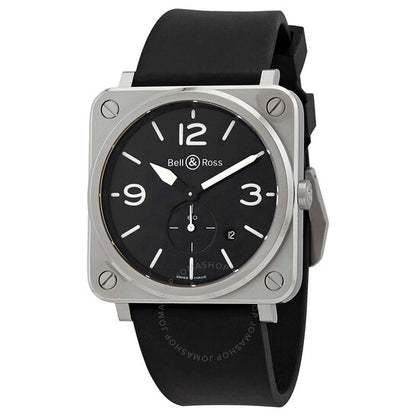 Bell And Ross, BRS-BLC-ST Quartz Black Dial Men's Watch