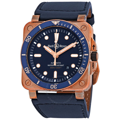 ساعة بيل آند روس دايفر أوتوماتيكية للرجال بمينا أزرق