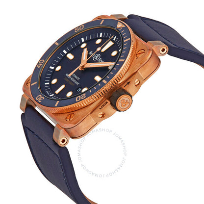 ساعة بيل آند روس دايفر أوتوماتيكية للرجال بمينا أزرق