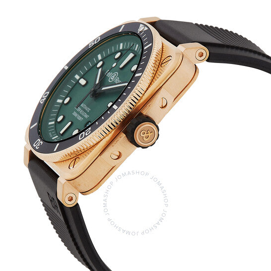ساعة بيل آند روس دايفر أوتوماتيكية للرجال بمينا أخضر