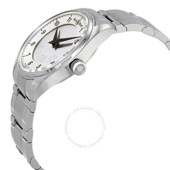 ساعة بيل آند روس فيوجن للرجال، أنالوج رقمي، مينا فضية