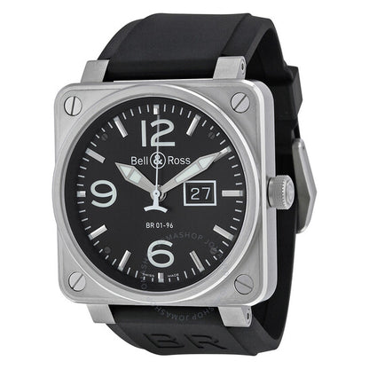 Bell And Ross, Grande Date Black Dial Black Rubber Men's Watch