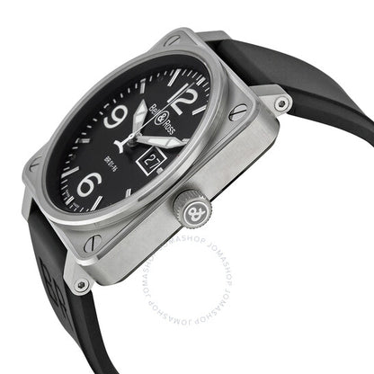 Bell And Ross, Grande Date Black Dial Black Rubber Men's Watch