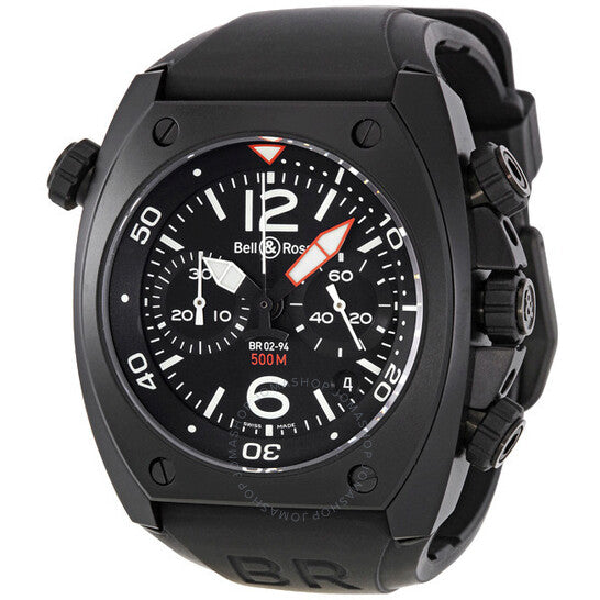 Bell And Ross, Marine Black Dial Chronograph 44MM Men's Watch BR0294-BL-CB
