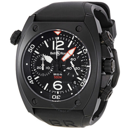 Bell And Ross, Marine Black Dial Chronograph 44MM Men's Watch BR0294-BL-CB