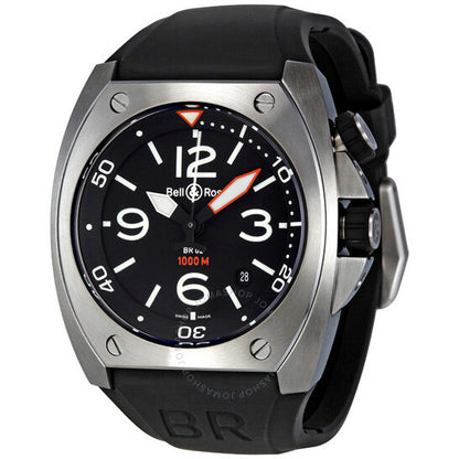 Bell And Ross, Marine Black Dial Steel Case Men's Watch BR0292-STEEL