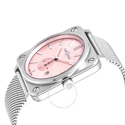 Bell And Ross, Novarosa Pink Sunray Diamond Dial Ladies Watch BRS-PK-ST-SST