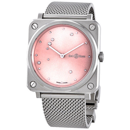 Bell And Ross, Pink Diamond Eagle Quartz Pink Dial Ladies Watch
