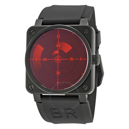 Bell And Ross, Red Radar Black Rubber Automatic Men's Watch