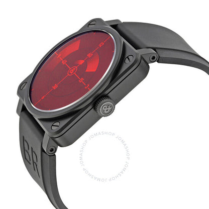 Bell And Ross, Red Radar Black Rubber Automatic Men's Watch