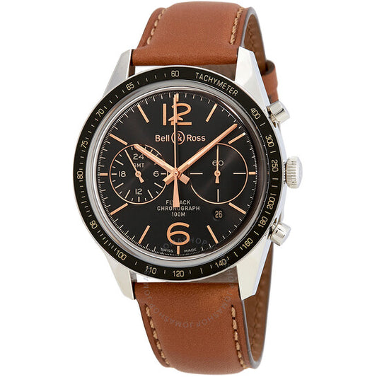 ساعة بيل آند روس، كرونوغراف أوتوماتيكية كلاسيكية GMT وFlyback للرجال
