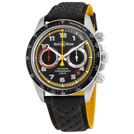 ساعة بيل آند روس فينتاج V2-94 كرونوغراف أوتوماتيكية بإصدار محدود للرجال، بمينا من ألياف الكربون باللون الأسود