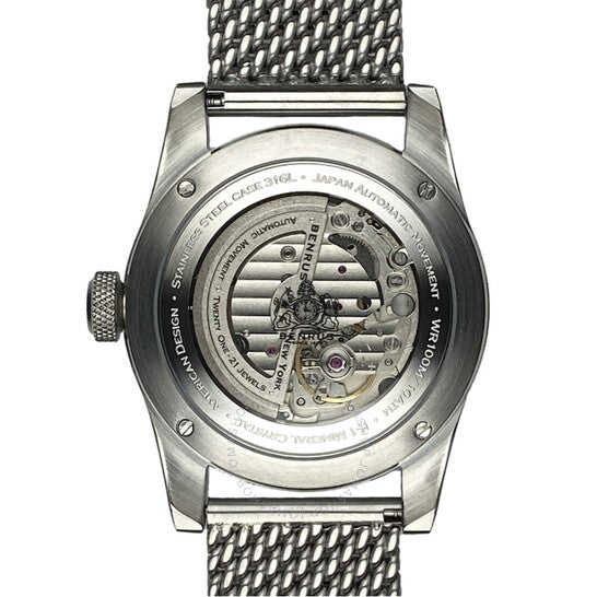 بنروس، ساعة رجالية كلاسيكية أوتوماتيكية بمينا أزرق