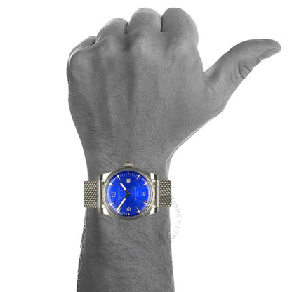 بنروس، ساعة رجالية كلاسيكية أوتوماتيكية بمينا أزرق