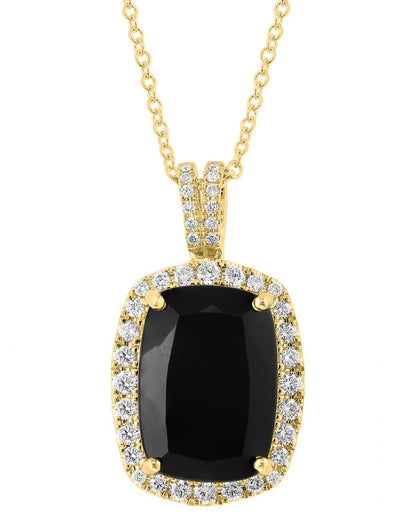 14k 7.25 ct. tw. diamond & onyx necklace