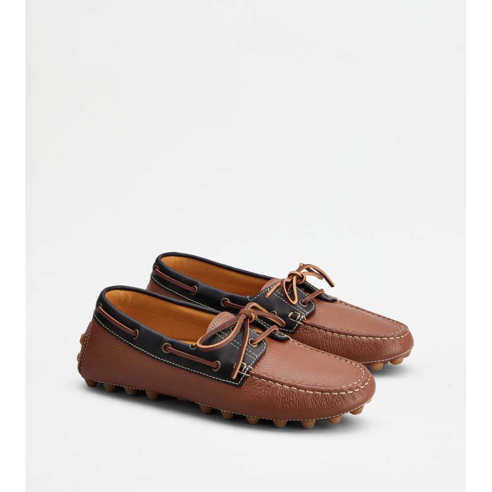 boat gommino bubble loafers in leather