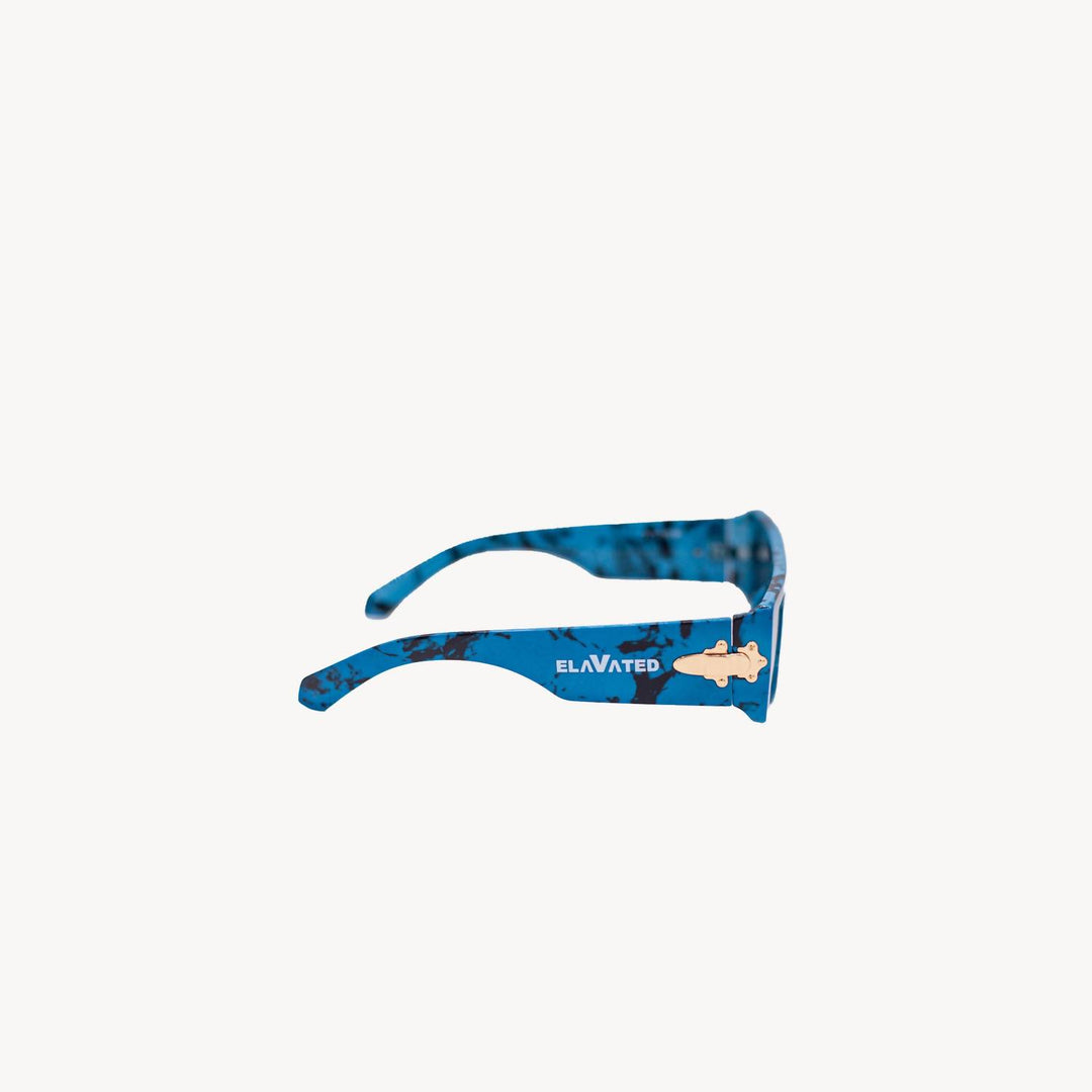men's elavated sunglasses in blue sea