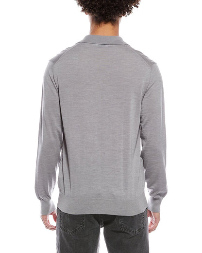 fine knit wool polo shirt