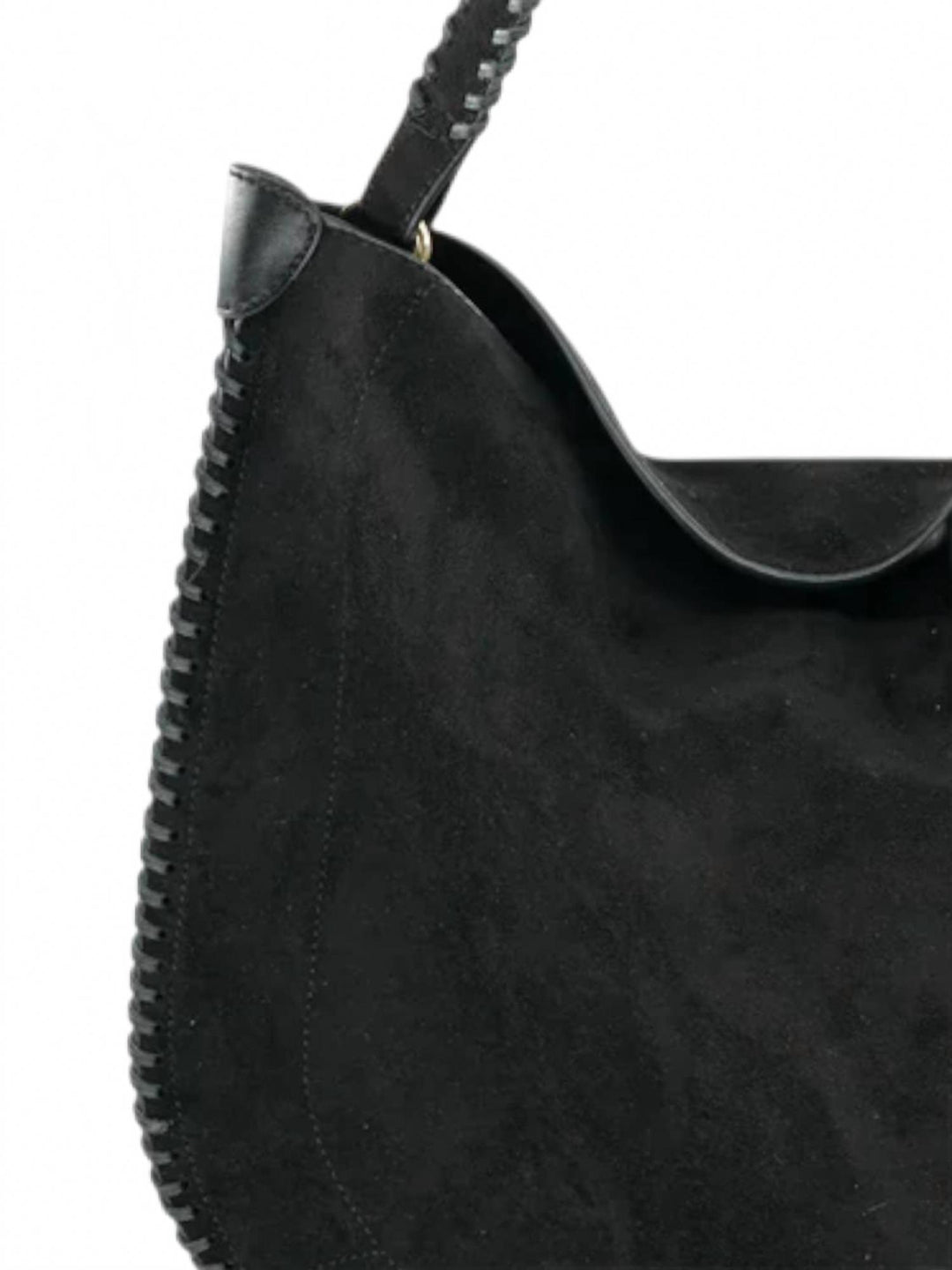 women's braided handle hobo bag in black
