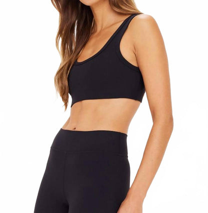 peached harley sports bra in black